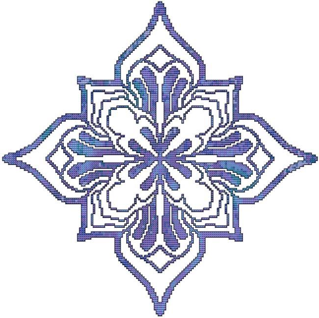 (image for) Blue Decorative Quilt Block 04